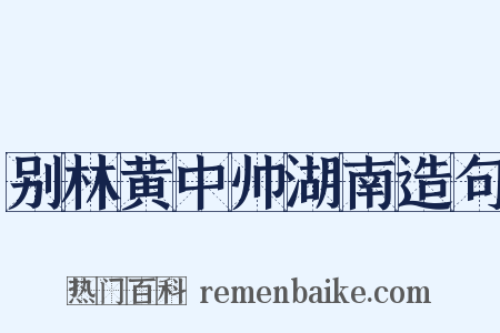 别林黄中帅湖南造句是什么意思的图片